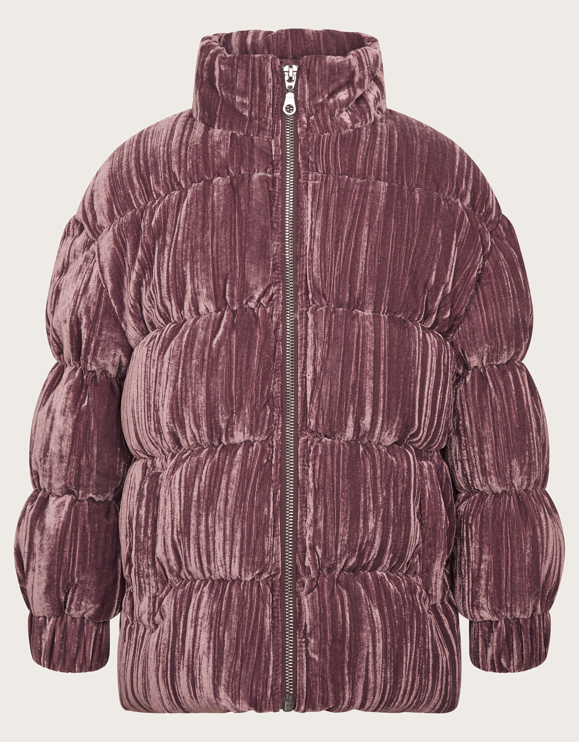Pink velvet puffer jacket on sale