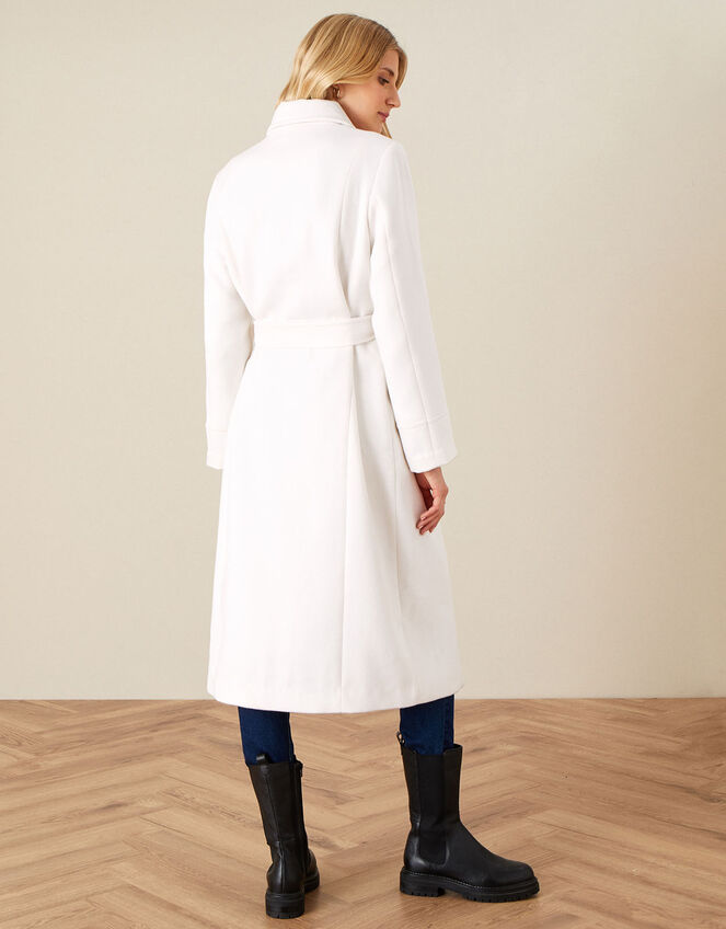 Willow Asymmetric Button Coat, White (WHITE), large