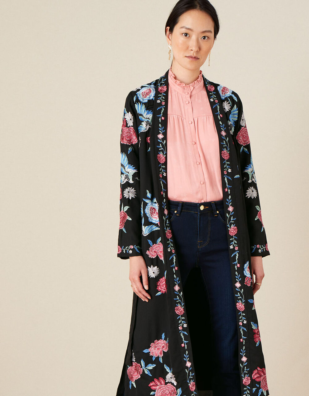Elizabeth Embroidered Kimono Women's Jackets Monsoon UK.