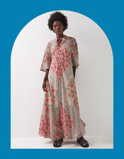 East Amelie Floral Scarf Print Maxi Dress, Multi (MULTI), large