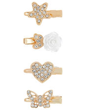 Diamante Mini Hair Clip Set, , large