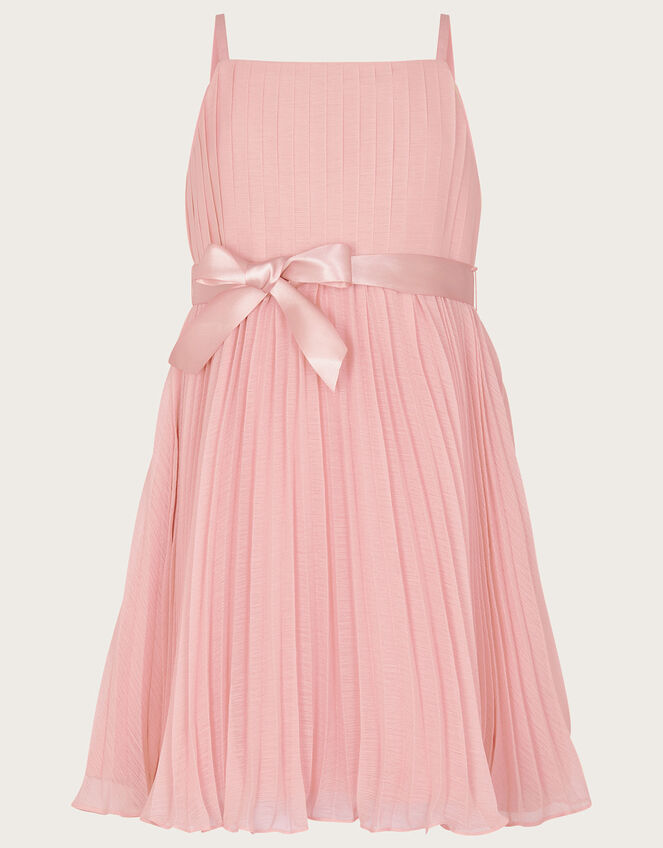Penelope Pleated Chiffon Dress, Pink (PINK), large