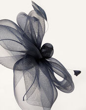Crin Bow Fascinator , Blue (NAVY), large