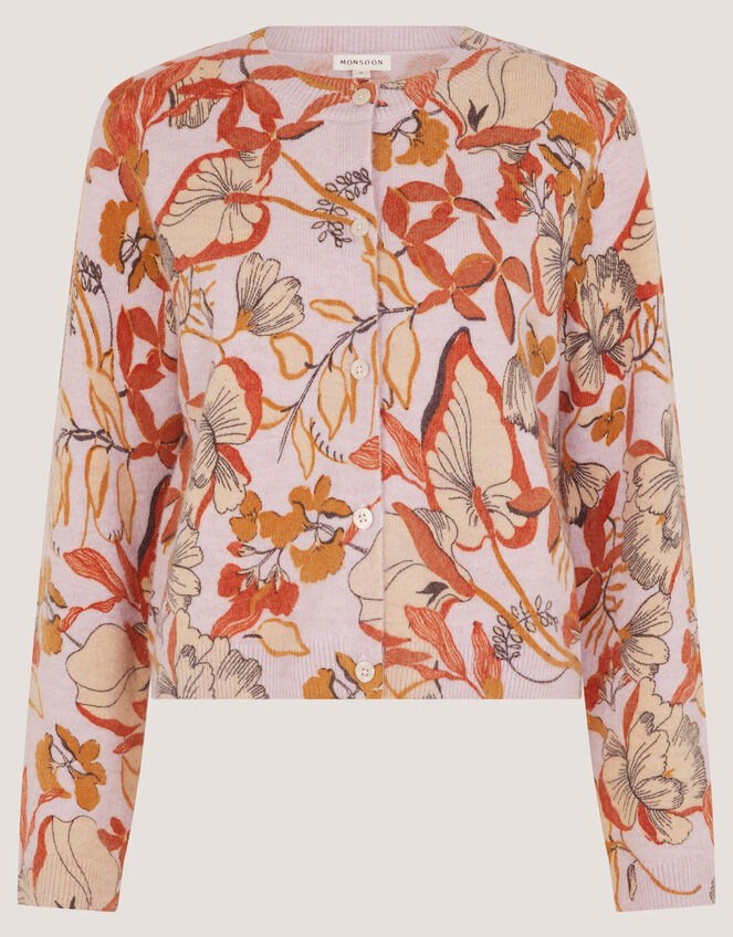 Isabella Floral Print Cardigan Pink