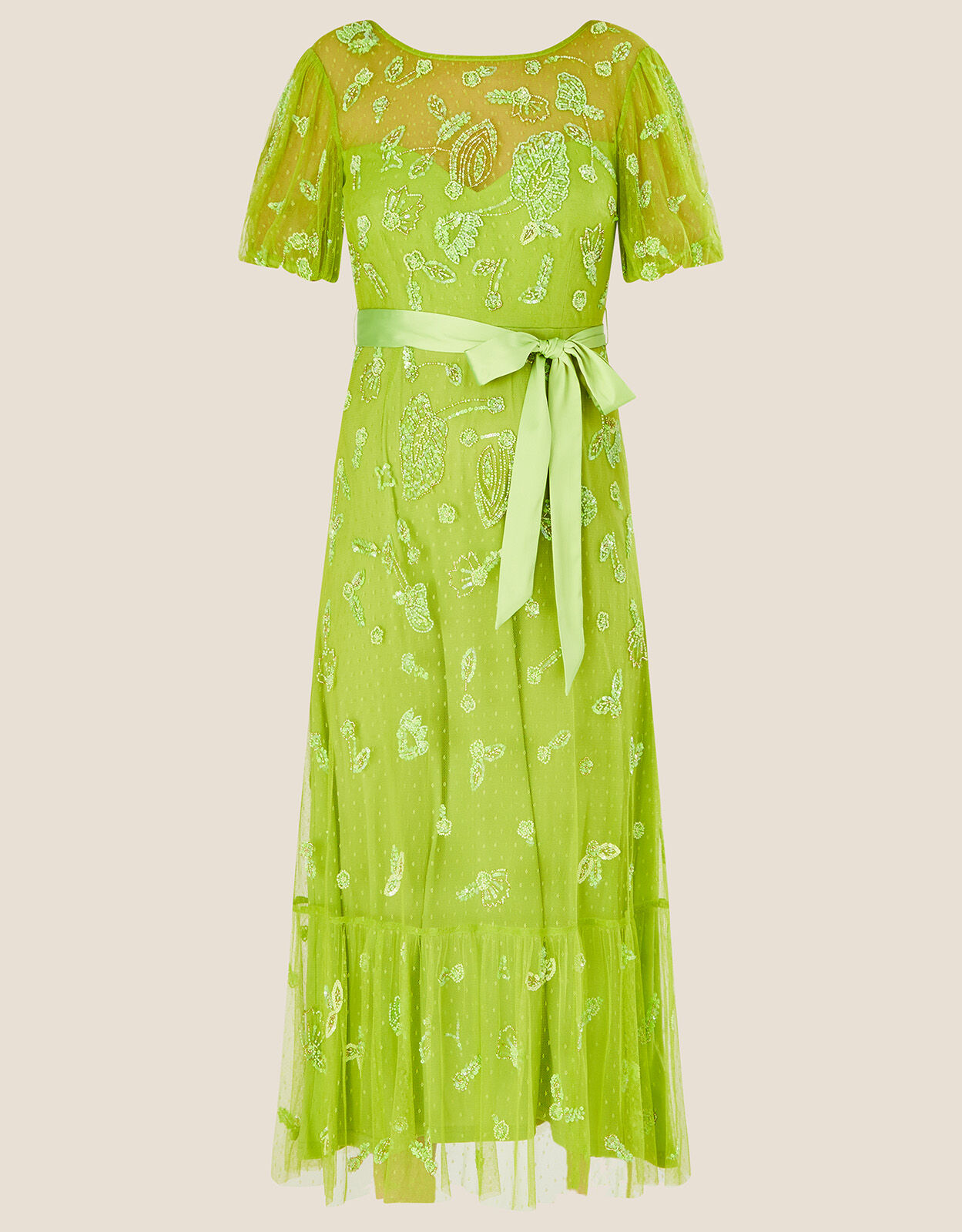 Sofia Embellished Midi Dress Green