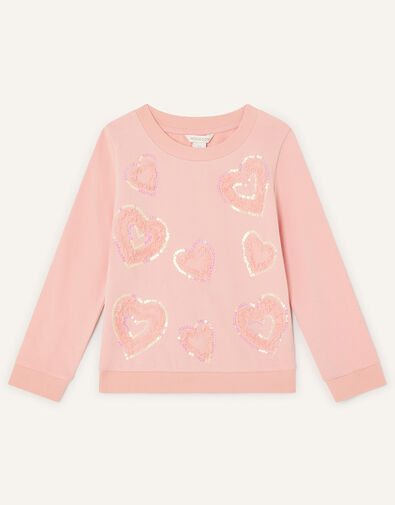 Tulle Heart Detail Sweatshirt Pink, Pink (PINK), large