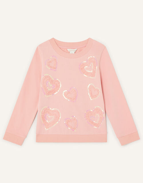Tulle Heart Detail Sweatshirt, Pink (PINK), large