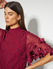 Carly Tunic Petal Dress, Red (RED), large