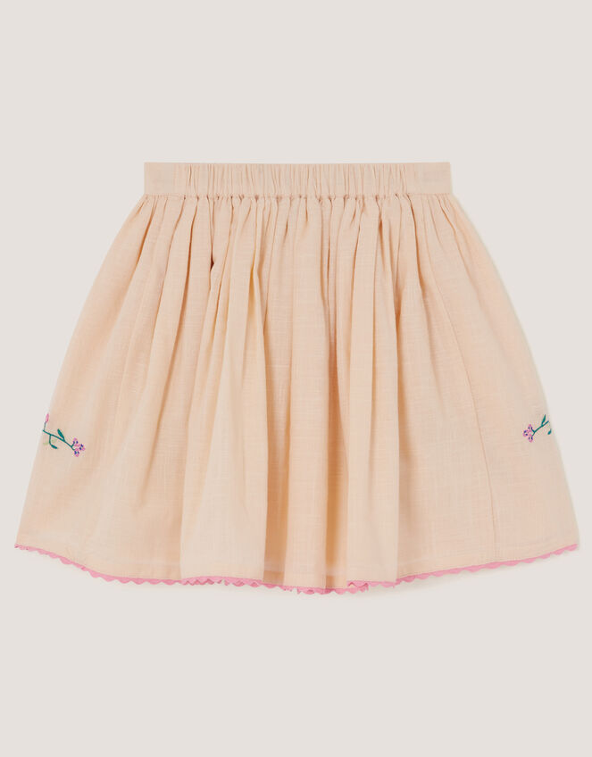 Butterfly & Floral Embroidered Skirt, Ivory (IVORY), large