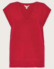 Zuri Zip Detail Knitted Vest, Red (RED), large