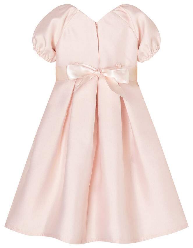 Baby Corsage Belt Duchess Twill Dress, Pink (PINK), large