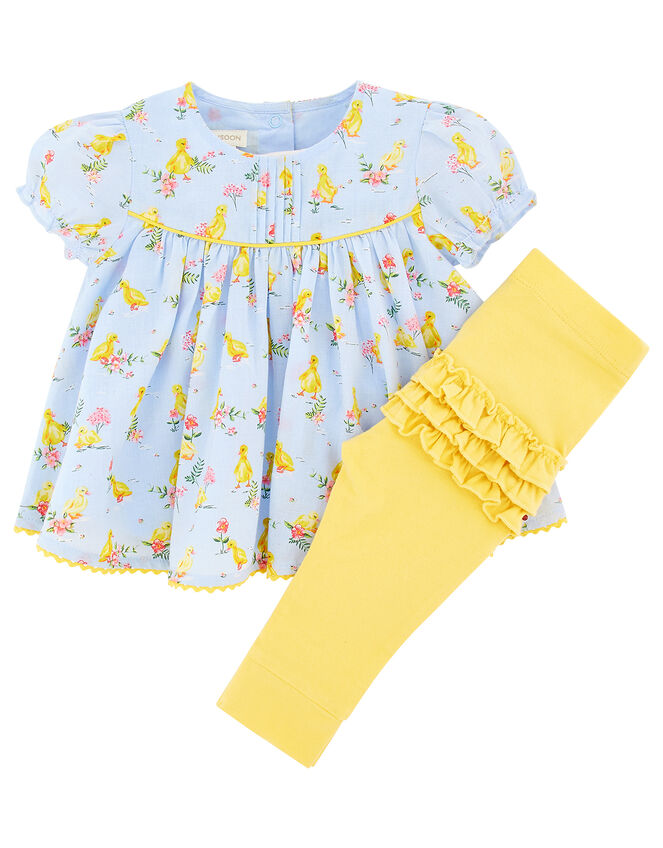 Newborn Duckie Top and Legging Set, Blue (AQUA), large