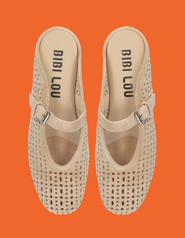 Bibi Lou Maia Suede Mule Flats, White (OFF WHITE), large