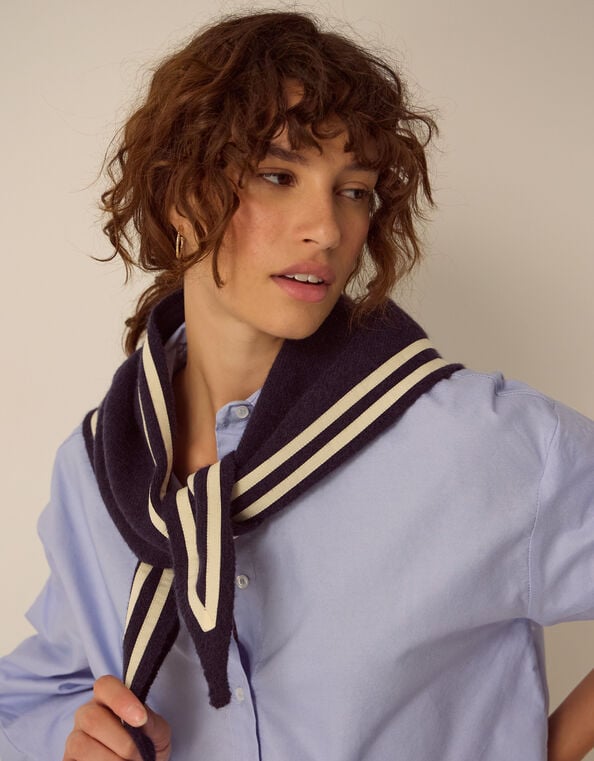 Sana Sailor Knitted Triangle Scarf, , large