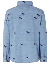Harrison Dinosaur Cotton Shirt, Blue (NAVY), large