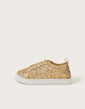 All-Over Glitter Trainers, Gold (GOLD), large