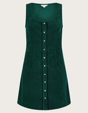 Jumbo Cord Pinafore Dress, Green (GREEN), large