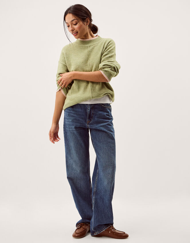 Tori Oversized Tipped Jumper Green
