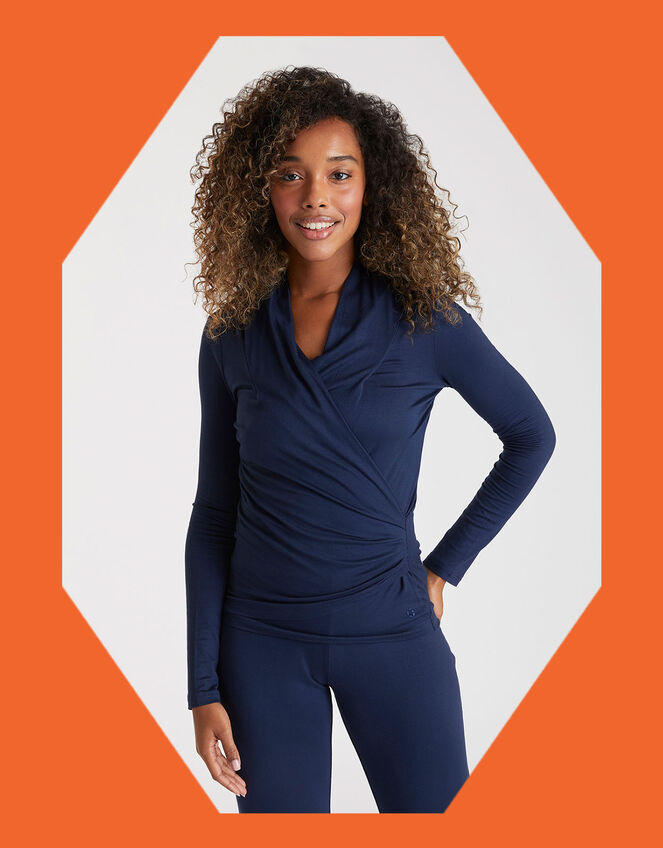 M Life New Awakening Long Sleeve Top, Blue (NAVY), large