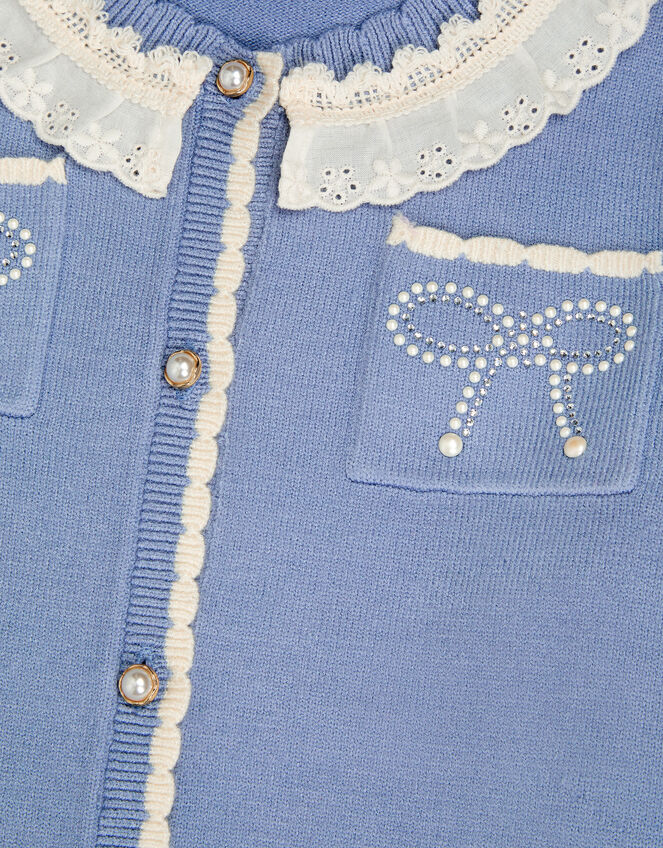 Broderie Lace Cardigan, Blue (BLUE), large