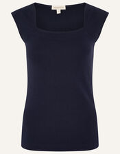Clara Square Neck Vest, Blue (NAVY), large