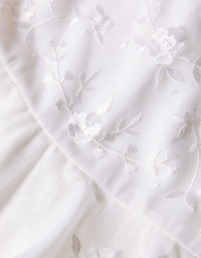 Amelia Embroidered Tulle Dress, Ivory (IVORY), large