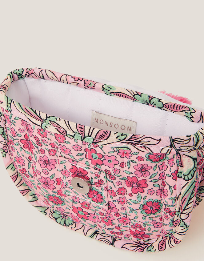 Floral Quilted Cross Body Bag, , large