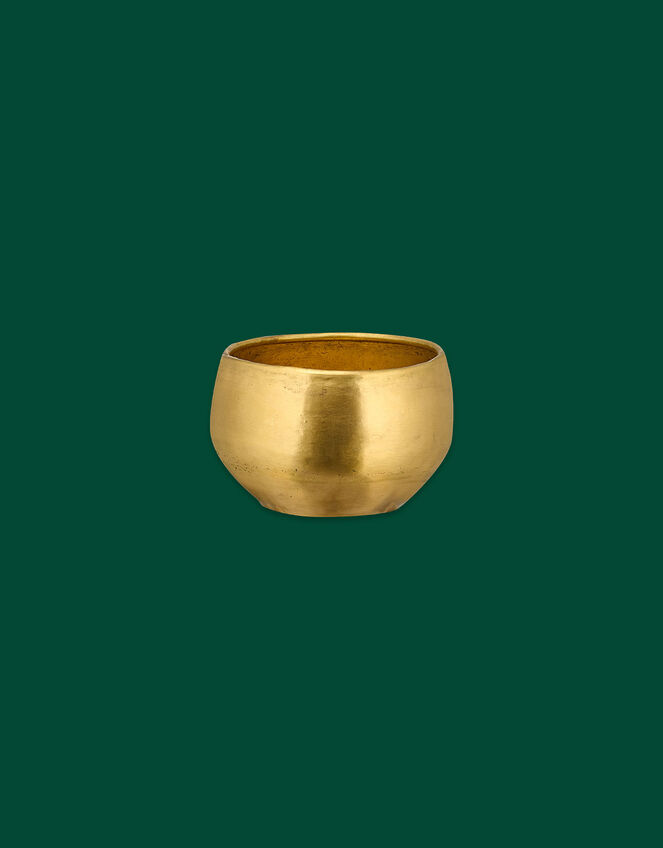 Nkuku Atsu Brass Medium Planter, , large