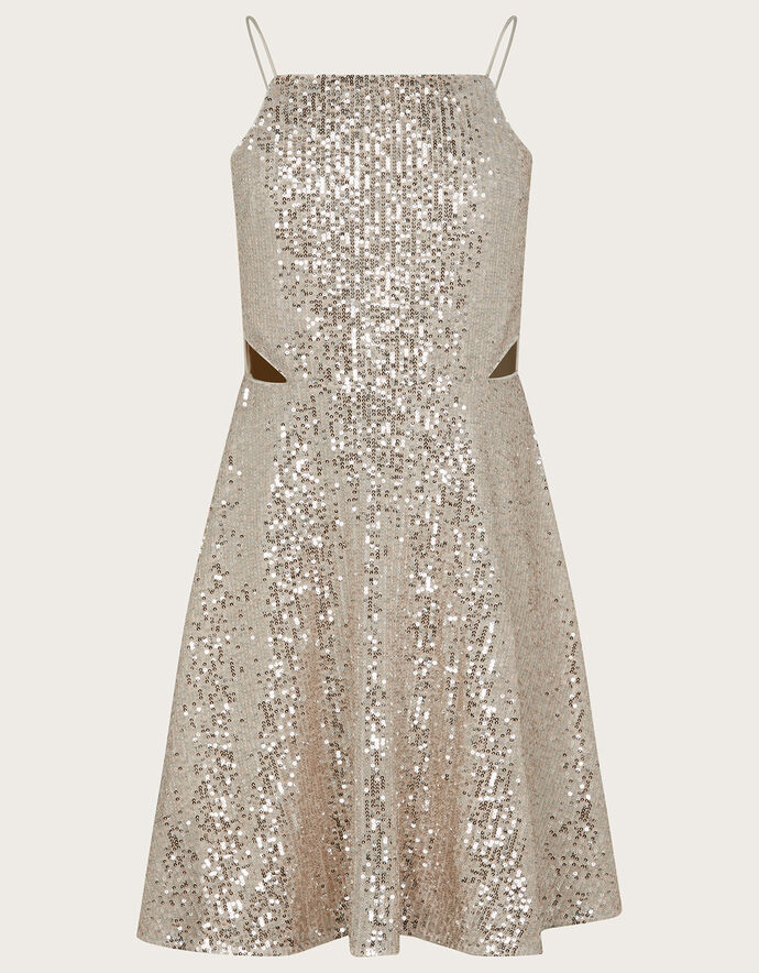 Floral Cutout Backless Sequin Prom Dress main image 1