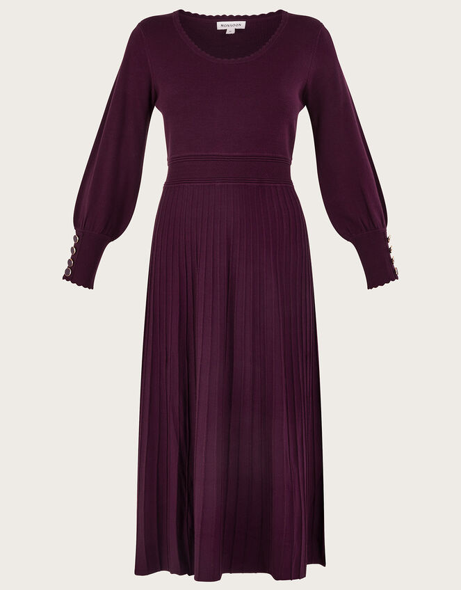 Scoop Neck Dress with LENZING™ ECOVERO™, Red (WINE), large