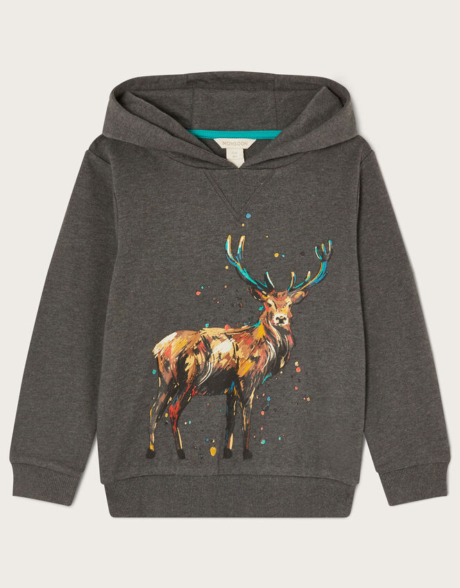 Deer Hoodie WWF-UK Collaboration, Grey (CHARCOAL), large