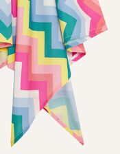 Rainbow Chevron Hanky Hem Dress, Multi (MULTI), large