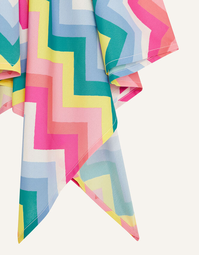 Rainbow Chevron Hanky Hem Dress, Multi (MULTI), large