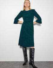 Sally Stretch Corduroy Dress, Teal (TEAL), large