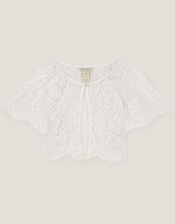 Lola Lace Short Sleeve Cover Up, White (WHITE), large
