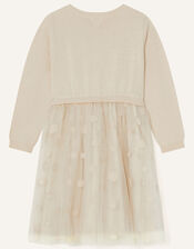 2-in-1 Unicorn Knit Dress, Cream (CREAM), large