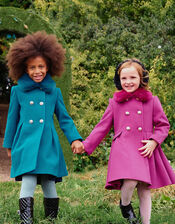 Pleat Skirted Coat, Pink (PINK), large
