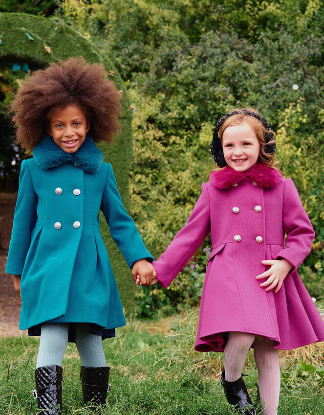 Pleat Skirted Coat, Pink (PINK), large