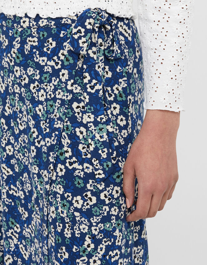 Darella Ditsy Floral Maxi Skirt, Blue (BLUE), large
