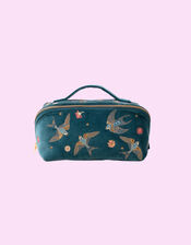 Elizabeth Scarlett Swallow Open Flat Velvet Make Up Bag, , large
