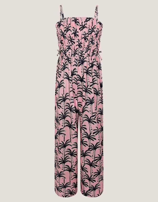 Palm Print Strappy Jumpsuit, Pink (PINK), large