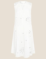 Mirrorwork Dress in LENZING™ ECOVERO™, White (WHITE), large