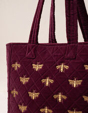 Elizabeth Scarlett Honeybee Velvet Tote Bag, , large