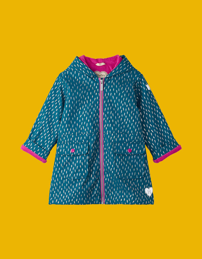 Hatley Lightning Bolt Rain Coat, Blue (BLUE), large