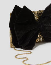Bella Bow Embellished Clutch Bag, Gold (GOLD), large