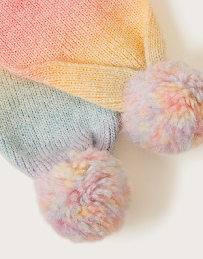 Harmony Rainbow Pom-Pom Scarf, , large