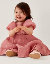 Baby Smocked Puff Sleeve Dress, Pink (PINK), large