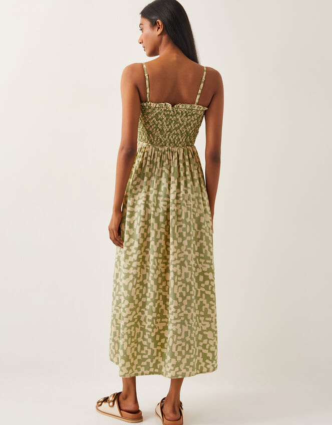 Ania Geometric Bandeau Dress Green