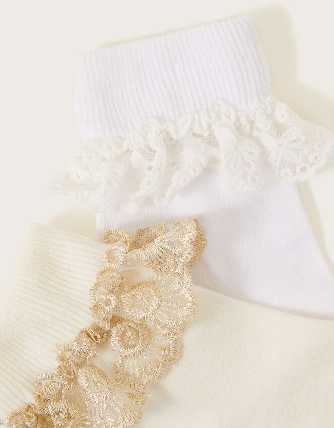 Lace Trim Socks Twinset, Multi (MULTI), large