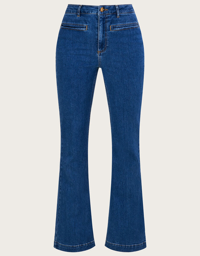 Flared Denim Jeans with Sustainable Cotton, Blue (DENIM BLUE), large